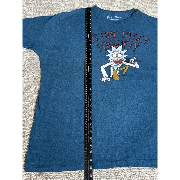 Rick And Morty T-Shirt Men’s 2XL Get Schwifty Blue Cotton Poly Blend Adultswim - Picture 6 of 6